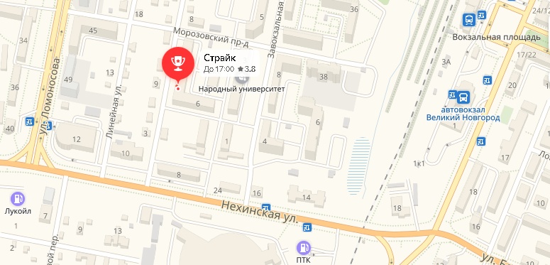 Тир и магазин в Великом Новгороде карта проезда